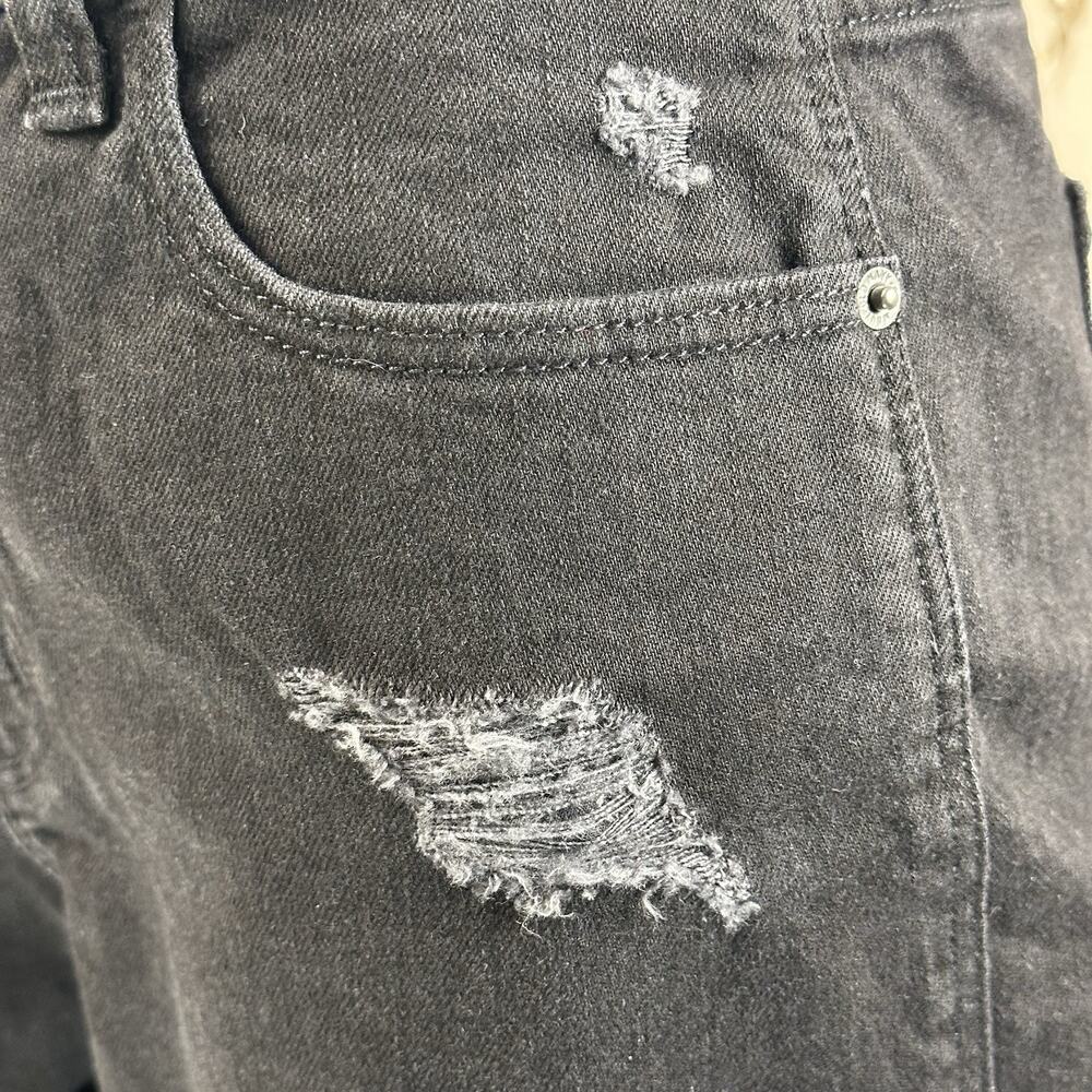 Old Navy Women's Size 6 Black Jack Boyfriend Shorts Distressed Cuffed Hem Summer - Picture 12 of 13